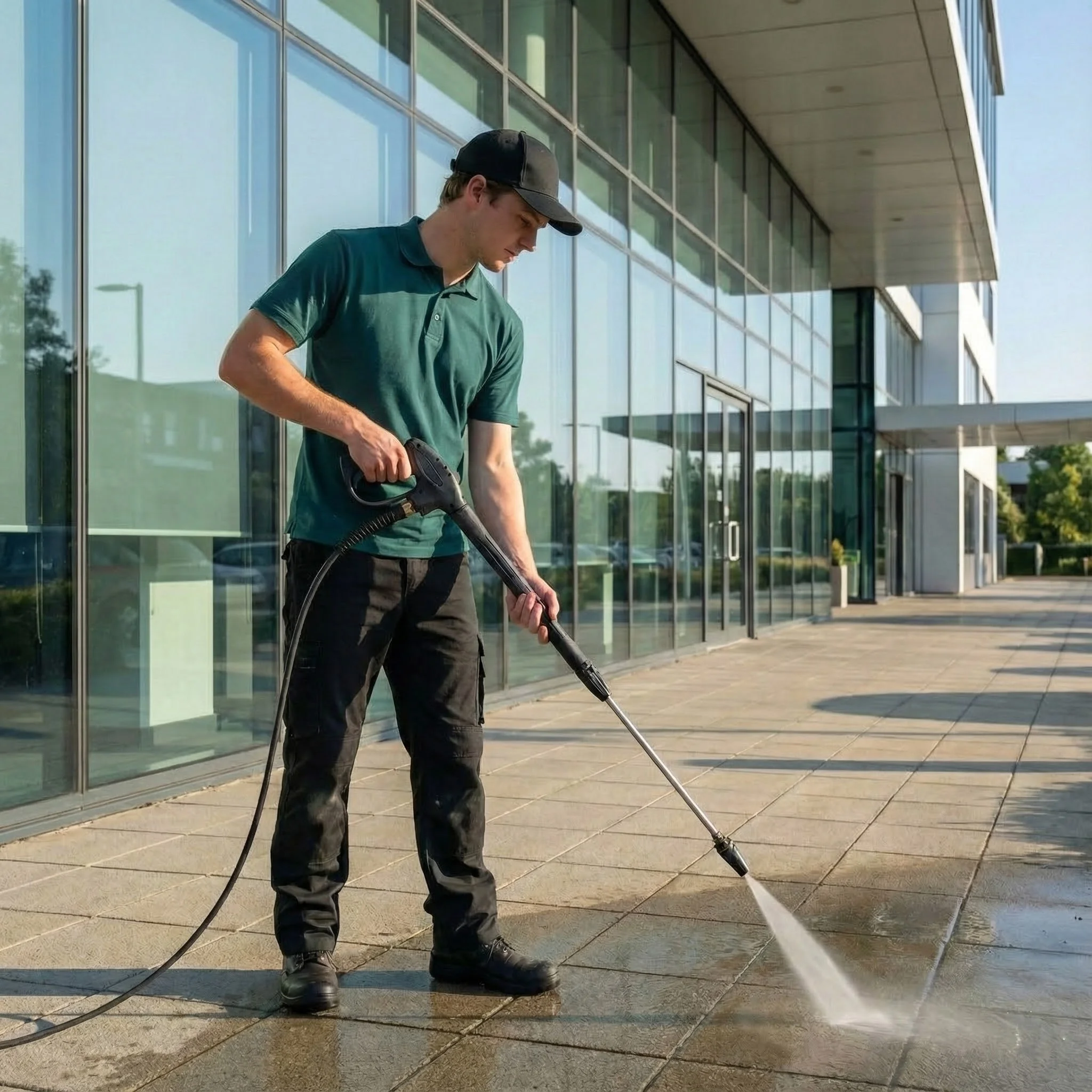 Professional pressure washing team